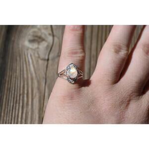Engagement ring Moonstone sterling silver ring American made